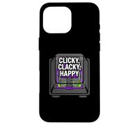 Custodia per iPhone 16 Pro Max Mechanical Keyboard Custom Switch Clicky Clacky Happy