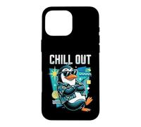 Custodia per iPhone 16 Pro Max Mellow Penguin Tropical Shirt Retro Geometric Art