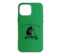 Custodia per iPhone 16 Pro Max Meme cristiano per lodare il monopattino Lord Frog