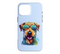 Custodia per iPhone 16 Pro Max Mens Colorful Paint Splash Pop Art Airedale Terrier Lover