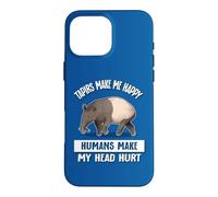 Custodia per iPhone 16 Pro Max Mens Womens Kids Humans Hurt Head Tapirs Make Me Happy
