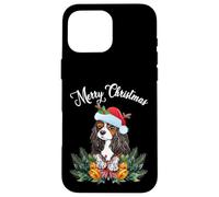 Custodia per iPhone 16 Pro Max Mens Womens Kids Merry Christmas Santa Cavalier Dog Mom