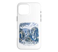 Custodia per iPhone 16 Pro Max Meteora Grecia Monastero Vintage Viaggi Paesaggio Arte