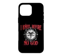 Custodia per iPhone 16 Pro Max Mi inginocchio davanti a nessun Dio, Baphomet, Pentagramma, Occulto Satanico