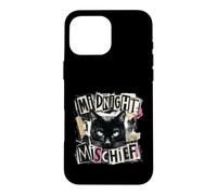 Custodia per iPhone 16 Pro Max Midnight Mischief Black Cat, design grunge punk