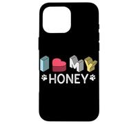 Custodia per iPhone 16 Pro Max Miele personalizzato Dog Name Honey Pet Lover
