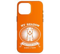 Custodia per iPhone 16 Pro Max Miniature Schnauzer My Dog is My Shadow Funny Pet Dog Lover