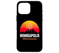 Custodia per iPhone 16 Pro Max Minneapolis Minnesota Vintage Sunset Retro City State USA