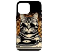 Custodia per iPhone 16 Pro Max Miscela vintage Beats Feline DJ Cat Synthwave Kitty Mix