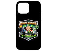 Custodia per iPhone 16 Pro Max Missione Keep Tiny Human Alive Divertente Nuovo Genitore Mamma Papà Bambino