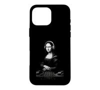 Custodia per iPhone 16 Pro Max Mona Lisa DJ Cuffie Giradischi Mixer Musica Parodia Arte