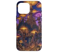 Custodia per iPhone 16 Pro Max Mondo delle fate di fantasia del villaggio dei funghi magici
