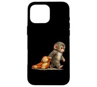Custodia per iPhone 16 Pro Max Monkey Punch Baby Macaque Little Punch Big Cute Love peluche