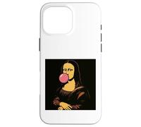 Custodia per iPhone 16 Pro Max Monna Lisa bubblegum divertente