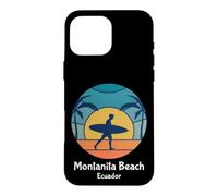 Custodia per iPhone 16 Pro Max Montanita Beach Ecuador Surf Vintage Surfer Beach Surf