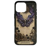 Custodia per iPhone 16 Pro Max Moth Sun Dark Gothic Crescent Moon Skull