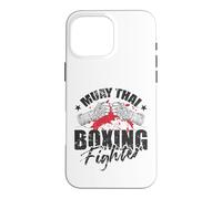 Custodia per iPhone 16 Pro Max Muay Thai Boxing Fighter Guerriero del Ring