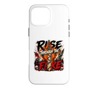 Custodia per iPhone 16 Pro Max Musica Heavymetal Rise Through The Fire e Angel Skull