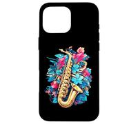 Custodia per iPhone 16 Pro Max Musicista ispirato al jazz amante del sax