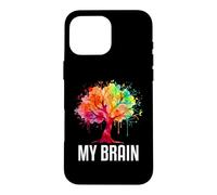 Custodia per iPhone 16 Pro Max My Brain Tree Rainbow Splash Neurodivergente Adulto