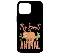 Custodia per iPhone 16 Pro Max My Spirit Animal Bradipo divertente carino