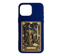 Custodia per iPhone 16 Pro Max Mystic Cat Tarocchi Card Art - Alta Sacerdotessa Felino