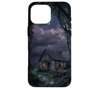 Custodia per iPhone 16 Pro Max Mystical Forest Cottage Dark Academia Cabina incantata