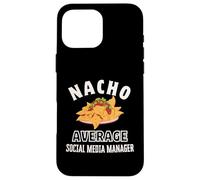 Custodia per iPhone 16 Pro Max Nacho Average Social Media Manager Divertimento Cinco de Mayo Nachos