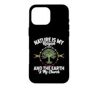 Custodia per iPhone 16 Pro Max Nature Is My Religion Earth Is My Church Native American Day