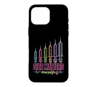 Custodia per iPhone 16 Pro Max Needle Size Matters Funny Nursing And Nurses