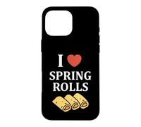 Custodia per iPhone 16 Pro Max Nem food funny simple quote I love spring rolls
