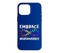 Custodia per iPhone 16 Pro Max Neurodiversity Rainbow Infinity farfalla ADHD autismo