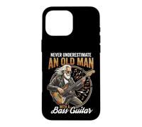 Custodia per iPhone 16 Pro Max Never Underestimate an Old Man with A Bass Guitar Player Dad