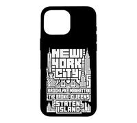 Custodia per iPhone 16 Pro Max New York City Skyline T Shirt NYC Boroughs Vintage Graphic