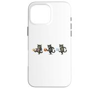 Custodia per iPhone 16 Pro Max No Kings, gatto che prende a calci la corona, arancione, carino gattino, protesta