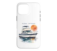 Custodia per iPhone 16 Pro Max No Plans Just Sunsets Acquerello Cabin Cruiser Barca Regalo