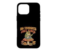 Custodia per iPhone 16 Pro Max No Thoughts Just Vibes Frog Mindfulness Meditation Mushroom