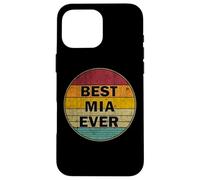 Custodia per iPhone 16 Pro Max Nome personalizzato Mia I love Mia Retro stile vintage
