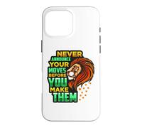 Custodia per iPhone 16 Pro Max Non annunciare mai le tue mosse prima di farle Leo King Lion
