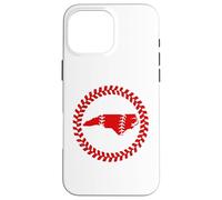 Custodia per iPhone 16 Pro Max North Carolina Baseball Stitch Circle Emblema Carolinian Ball