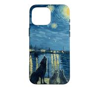Custodia per iPhone 16 Pro Max Notte stellata con lupi: ululanti e misteri sotto la luna