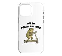 Custodia per iPhone 16 Pro Max Off to Praise The Lord Funny Christian Meme Frog Humor