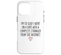 Custodia per iPhone 16 Pro Max Online Dating Anniversary Dating App Funny His Her Couples