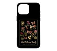 Custodia per iPhone 16 Pro Max Opera d'arte botanica scura Flora Curiosità botanica tropicale
