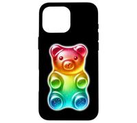 Custodia per iPhone 16 Pro Max Orsetto gommoso Candy Rainbow