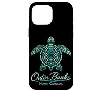Custodia per iPhone 16 Pro Max Outer Banks Mandala Turtle Spiaggia tropicale della Carolina