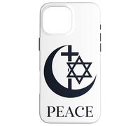 Custodia per iPhone 16 Pro Max Pace | Croce a Mezzaluna Esagramma Unità Interreligiosa Coesistere