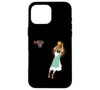 Custodia per iPhone 16 Pro Max Pallacanestro religioso Gesù Christian Humor Tre Point Shot