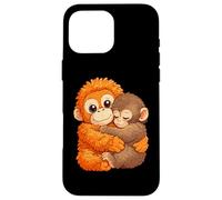 Custodia per iPhone 16 Pro Max Panchi Kun e peluche Punch The Monkey Macaco giapponese