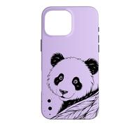 Custodia per iPhone 16 Pro Max Panda Fiori Piume Line Art Minimalista Splash